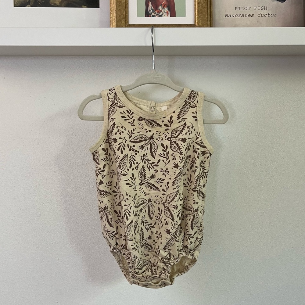 Rylee + Cru bird print onesie
